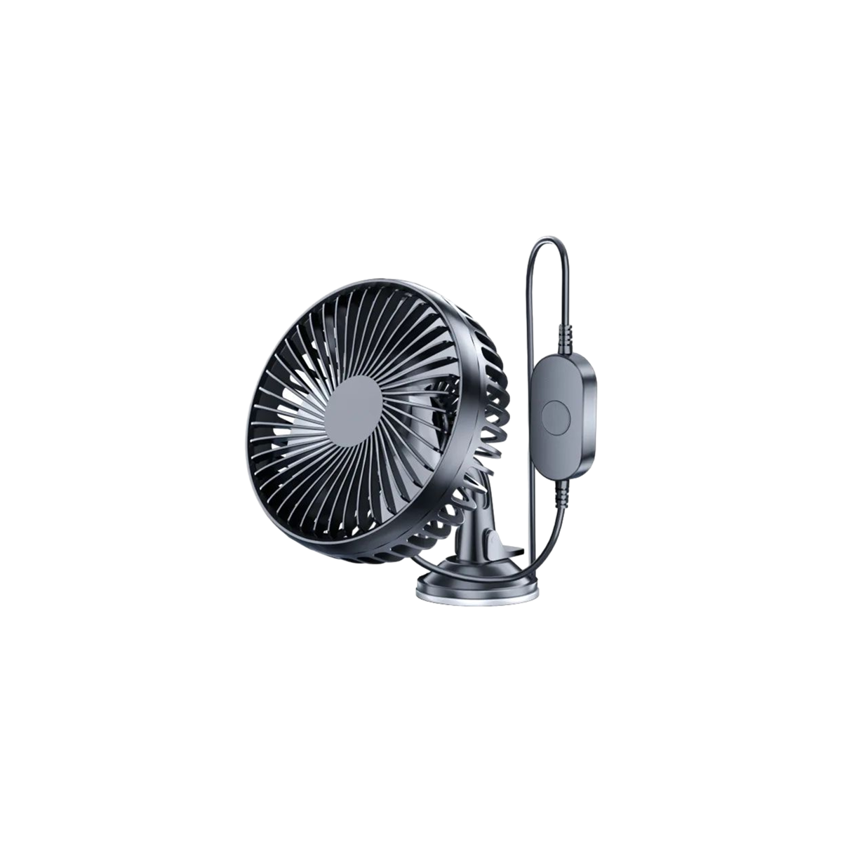 Operator’s Cab Fan – 360° Suction Mount USB Cooling with 3-Speed Wind Control – secure phone mount for cup holders in vehicles or equipment